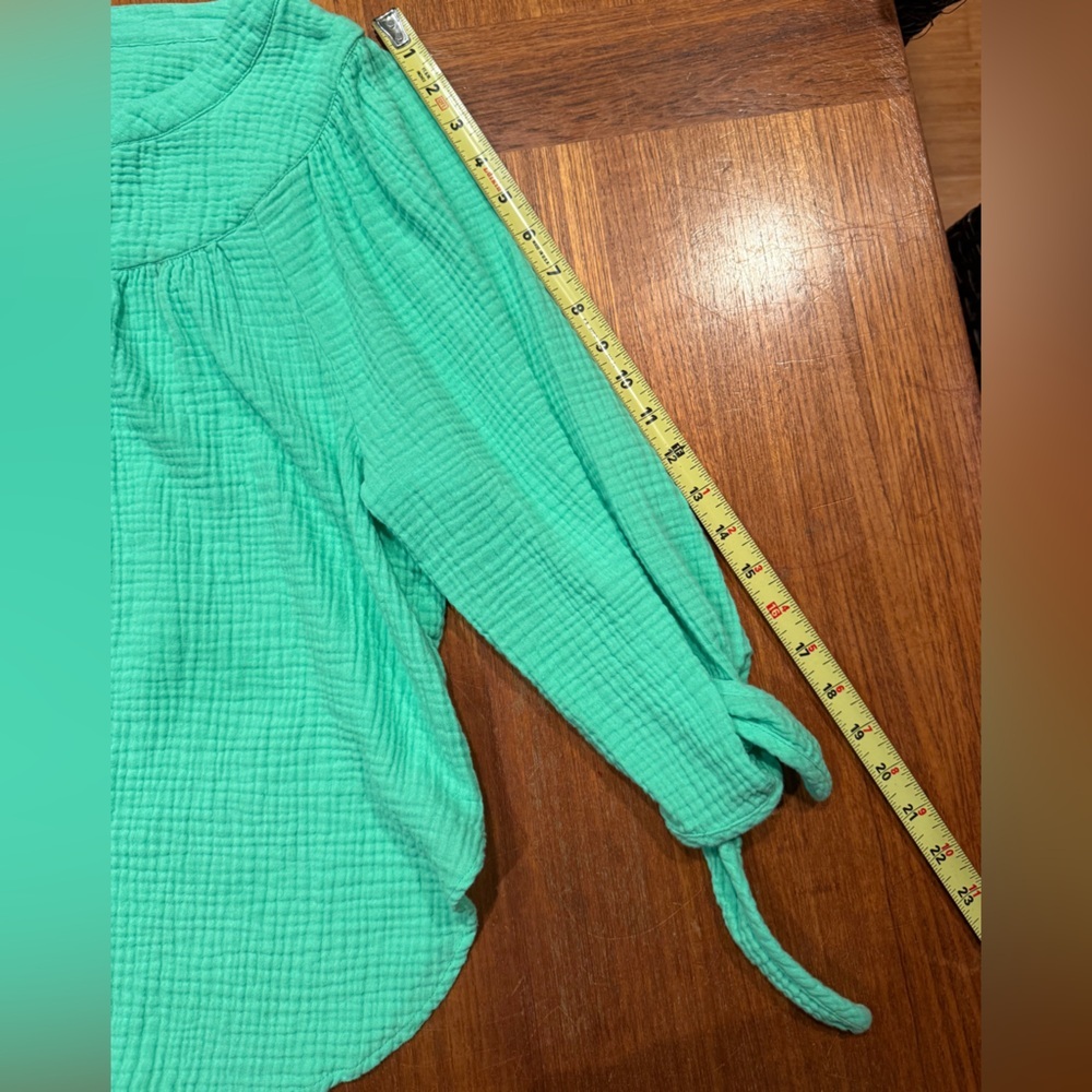Talbots Airy Gauze Tie Sleeve Top - Picture 11 of 11